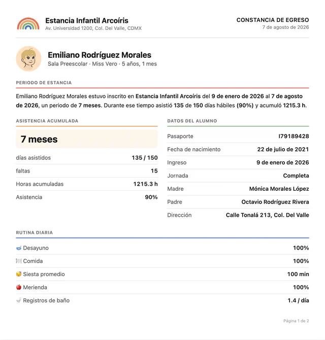 Constancia de egreso